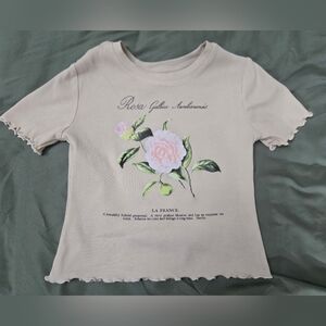 Grayson Threads Floral Beige Kids Top Size S